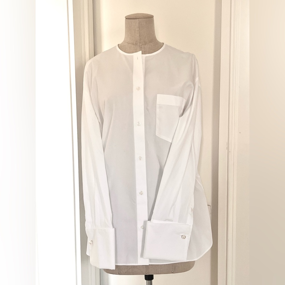 Simone Rocha White Poplin Button Shirt - Picture 2 of 7